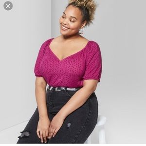 WILD FABLE PURPLE POLKDOT CROP TOP XL✨